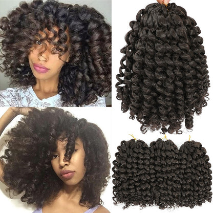 1-4 Pacotes 2X Ringlet Wand Curl Jamaican Bounce 8 polegadas Sintético Wand Curl Twist Braids Hair Crochet Cabelo Cacheado Extensões 20 Raízes
