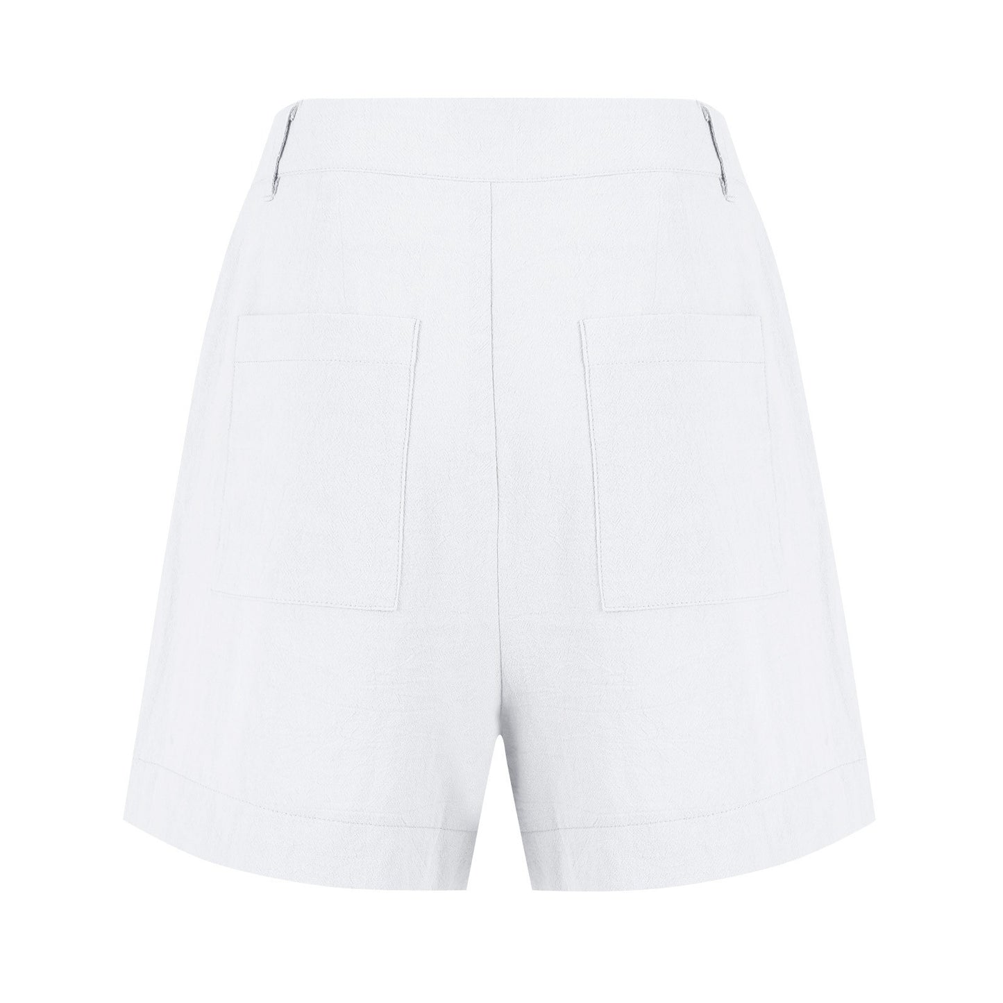 Cotton Linen Solid Shorts For Women Button High Waist Summer Loose Casual Pockets Shorts Female Pants Women Clothing