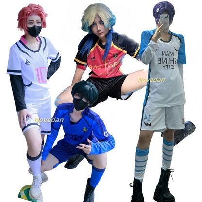 Anime Cosplay Costume Ness Kaiser Isagi Nagi Reo Itoshi Sae Shidou Ryuusei Cosplay Jersey With Shorts Uniform Clothes