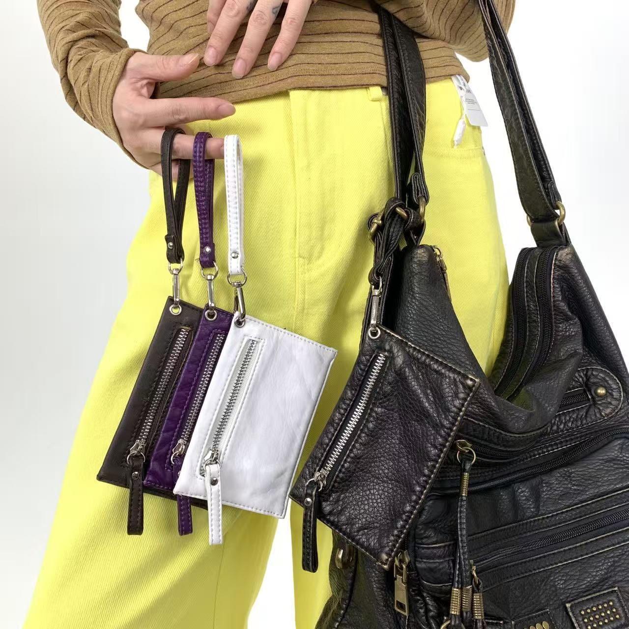 Y2K vintage matching small change bag, spicy girl street personality big bag, strap small card bag