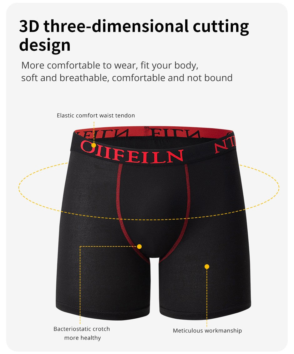 5/7/10 Pcs Men's Long Sports Parent-child Underwear Teenagers To Adults Multi-size Mix And Match Boyshort Elastic Waist Shorts