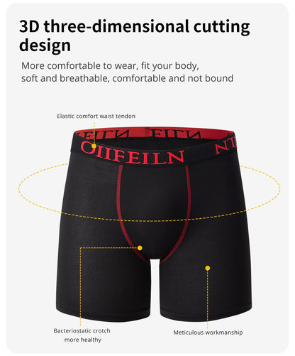 5/7/10 Pcs Men's Long Sports Parent-child Underwear Teenagers To Adults Multi-size Mix And Match Boyshort Elastic Waist Shorts