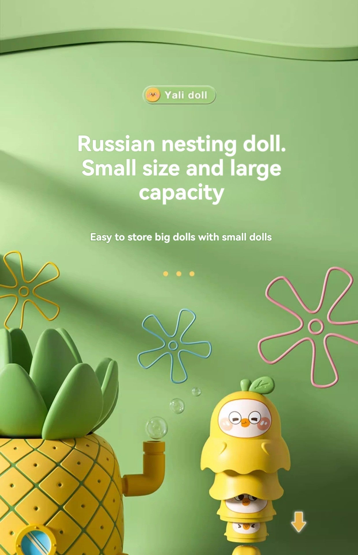 Stacking Toy Baby Russian Nesting Dolls Baby Teething Rings Infant Educational Stacking Cups Toy