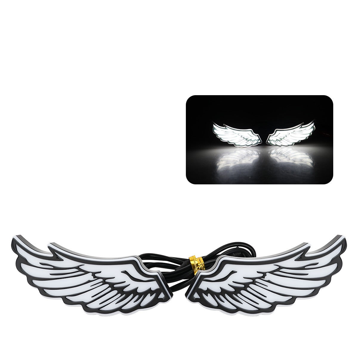 Luz LED de Moto em Formato de Asa Olhos de Águia Luz Traseira Decorativa Luz Criativa Pisca-Pisca Indicador de Seta