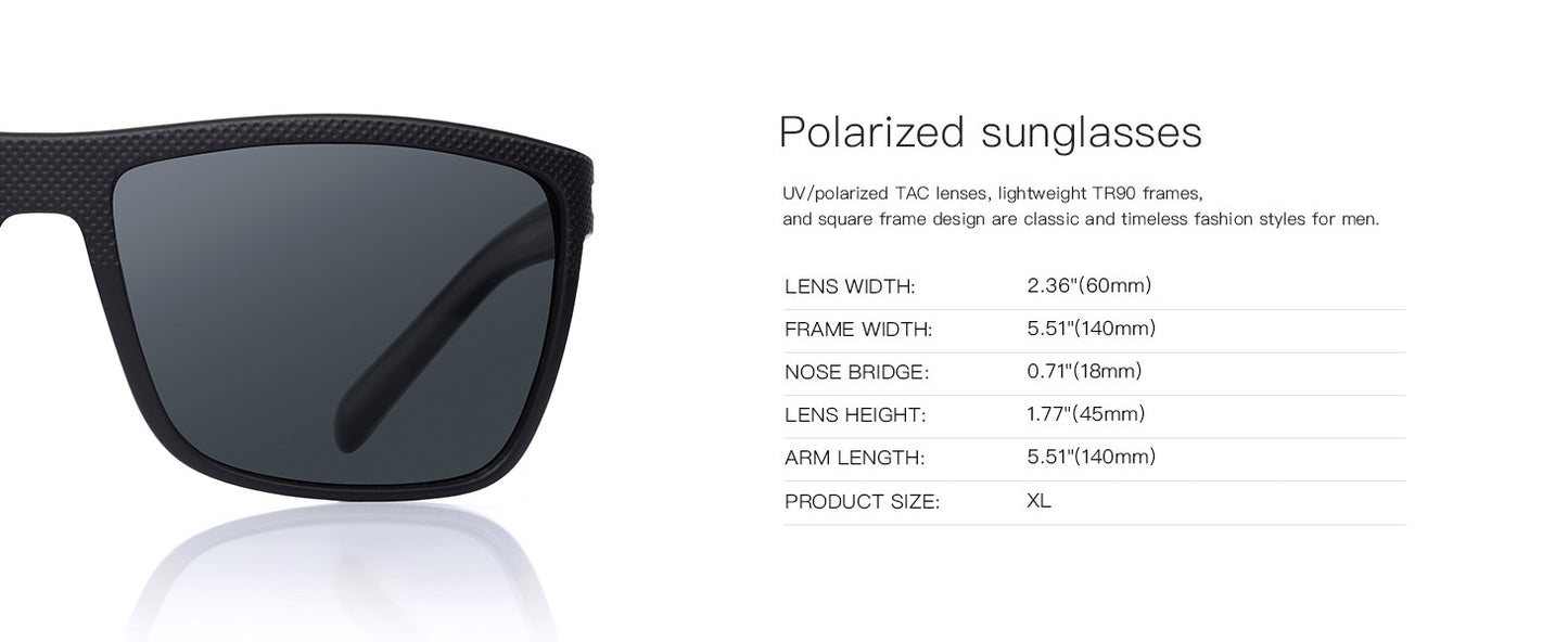 ZENOTTIC Retro Square Polarized Sunglasses Fashion Shade Women Men Ultra light TR90 Frame UV400 Protection Classics Sun Glasses