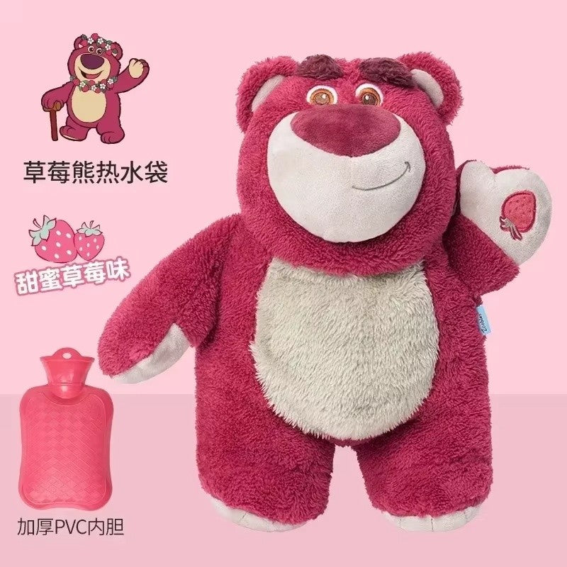 in stock Disney Stitch Angel Lotso Pooh Bear Dumbo Plush Hand Warm Bottle Hot Water Bottles Portable Warm Hand Bag Girl Gift