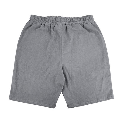 2024 New Men'S Cotton Linen Shorts Pants Male Summer Breathable Solid Color Linen Short Trousers Fitness Streetwear M-4xl