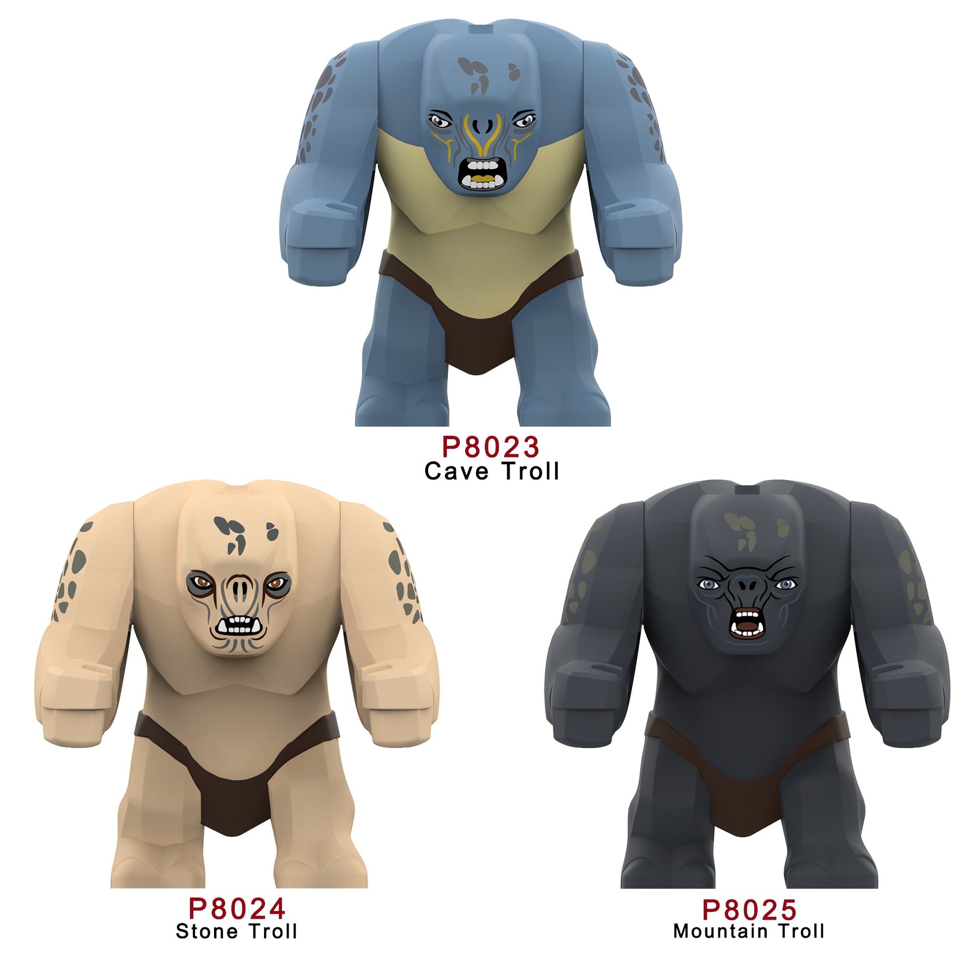 Medieval Cave Troll Building Blocks Weathered Rust Armor Rich Accessories Large Posable Brick Figure Fantasy Collectible Toy