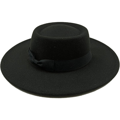Chapéu Fedora unissex de inverno, superfície circular côncava e convexa, chapéu de jazz de feltro liso, elegante para homens e mulheres.