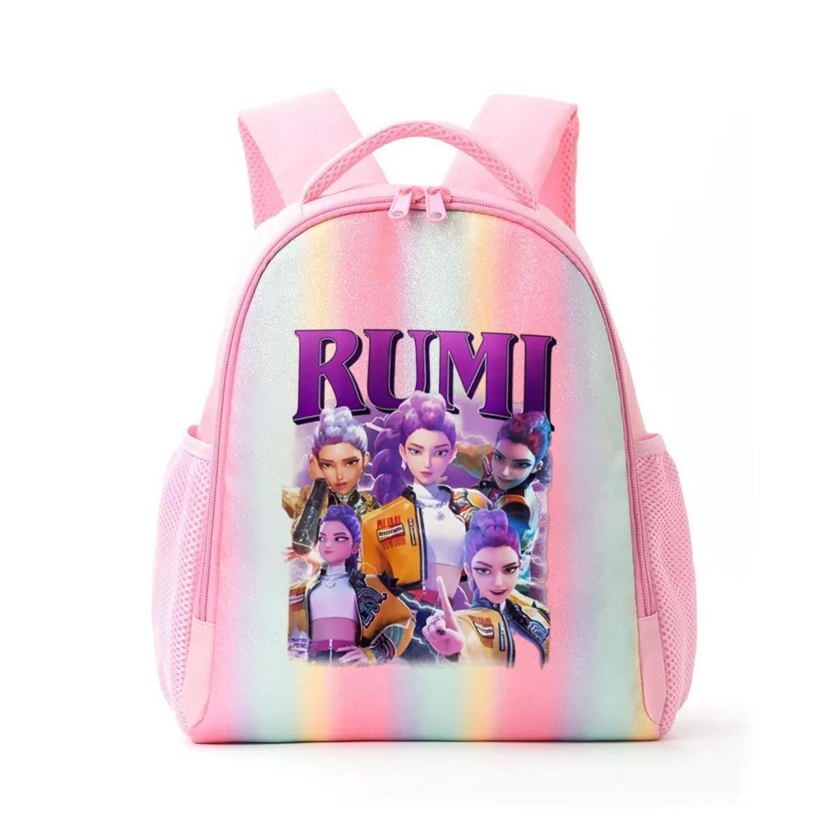 Mochila de Caçadores de Demônios KPop Estampa de Desenho Animado Anime Bolsas de Ombro para Estudantes Organizador de Papelaria Grande Capacidade Presentes de Volta às Aulas