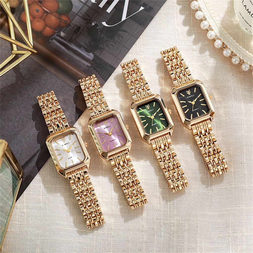 Ladies Watch Luxury Gold Square Simple Luxury Quartz Watch Fashion Stainless Steel Women's Business Clock Dress Gift Watches