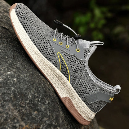 Sapatos Masculinos Casuais de Couro Genuíno para Exteriores Marca de Sapatos Masculinos para Escalada Caminhada Viagem Sapatilhas Respiráveis Masculinas Calçados de Verão