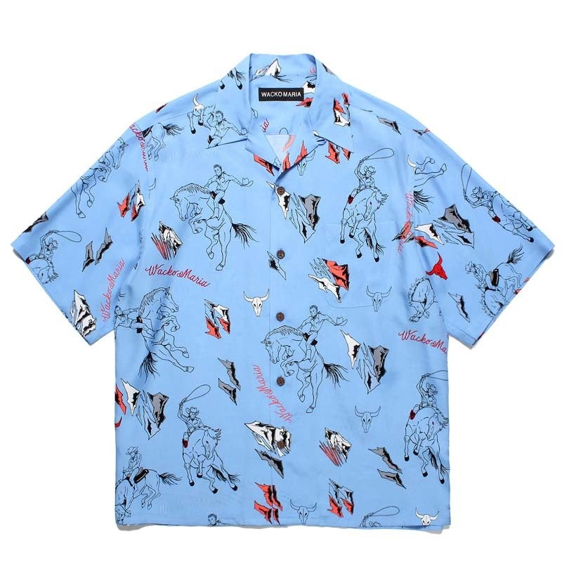 Latest Trend WACKO MARIA 25SS Vintage Denim Rope Crop Casual Hawaii Beach Holiday Mens Womens Casual Short Sleeve Shirt Tops