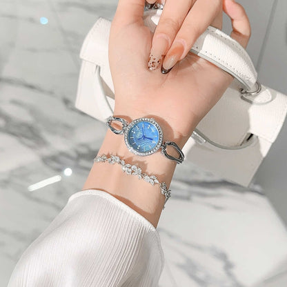 GEDI Women's Watch Silver Fashion Waterproof Ladies Watches Elegant Diamond Quartz Wristwatch Woman Gift for Girlfriend