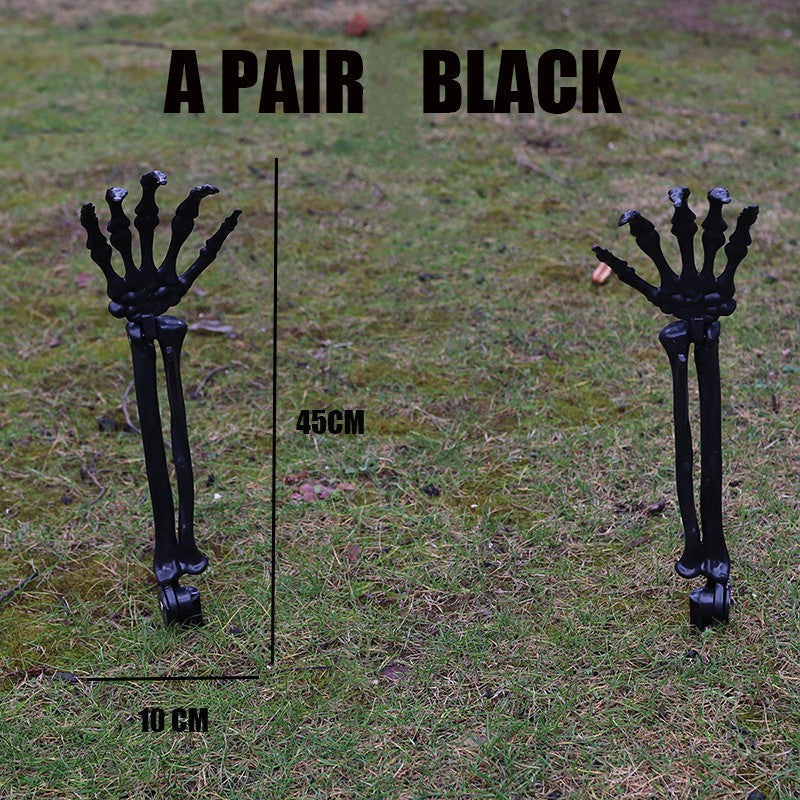 Decorações de Halloween para Casa Crânio Esqueleto Adereços de Terror para Exterior Caveira e Mãos Realistas para Jardim Brincadeiras Festas e Suprimentos
