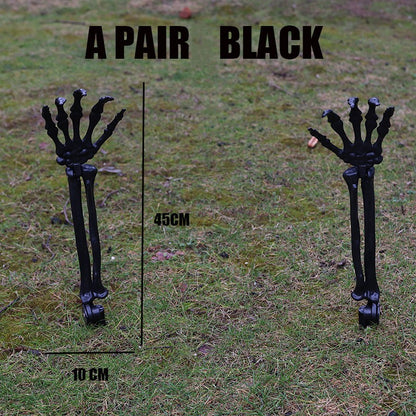 Decorações de Halloween para Casa Crânio Esqueleto Adereços de Terror para Exterior Caveira e Mãos Realistas para Jardim Brincadeiras Festas e Suprimentos