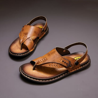 Sandals for men summer breathable and anti slip herringbone sandals dual-use for both external and soft soled men's beach shoes