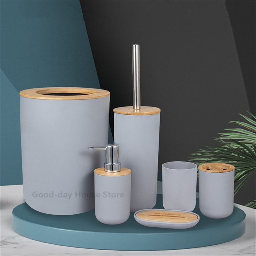 1x Acessórios de Banheiro Saboneteira Garrafa para Louça Lixeira de Banheiro Porta-Escova de Dentes Copo Suporte para Loção Escova Sanitária