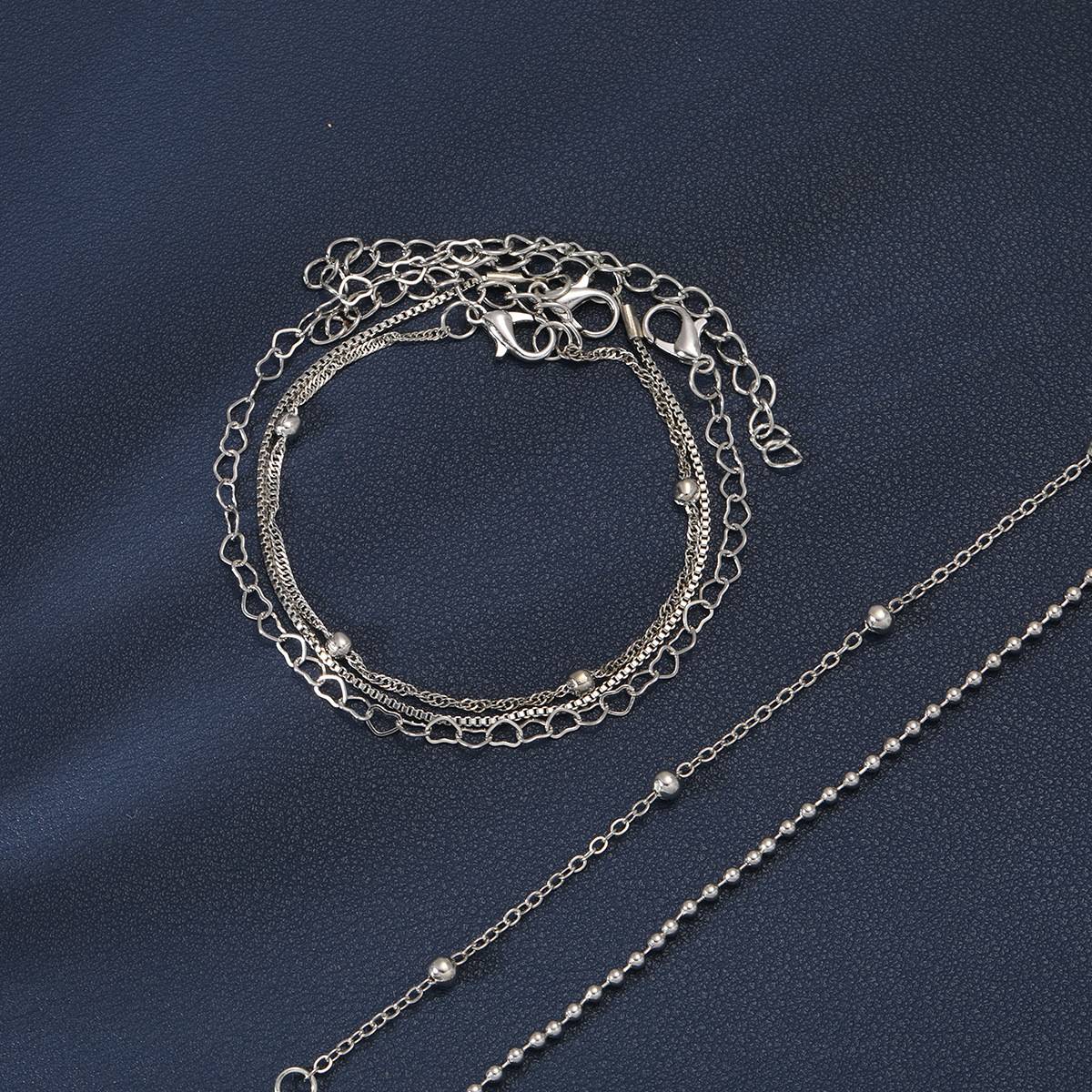 Novo Conjunto 5 Peças/Set Cor Dourada Elegante Amor Bangle Pulseiras Multicamadas Retrô para Mulheres Moda Feminina 2024 Joia Tendência Presente