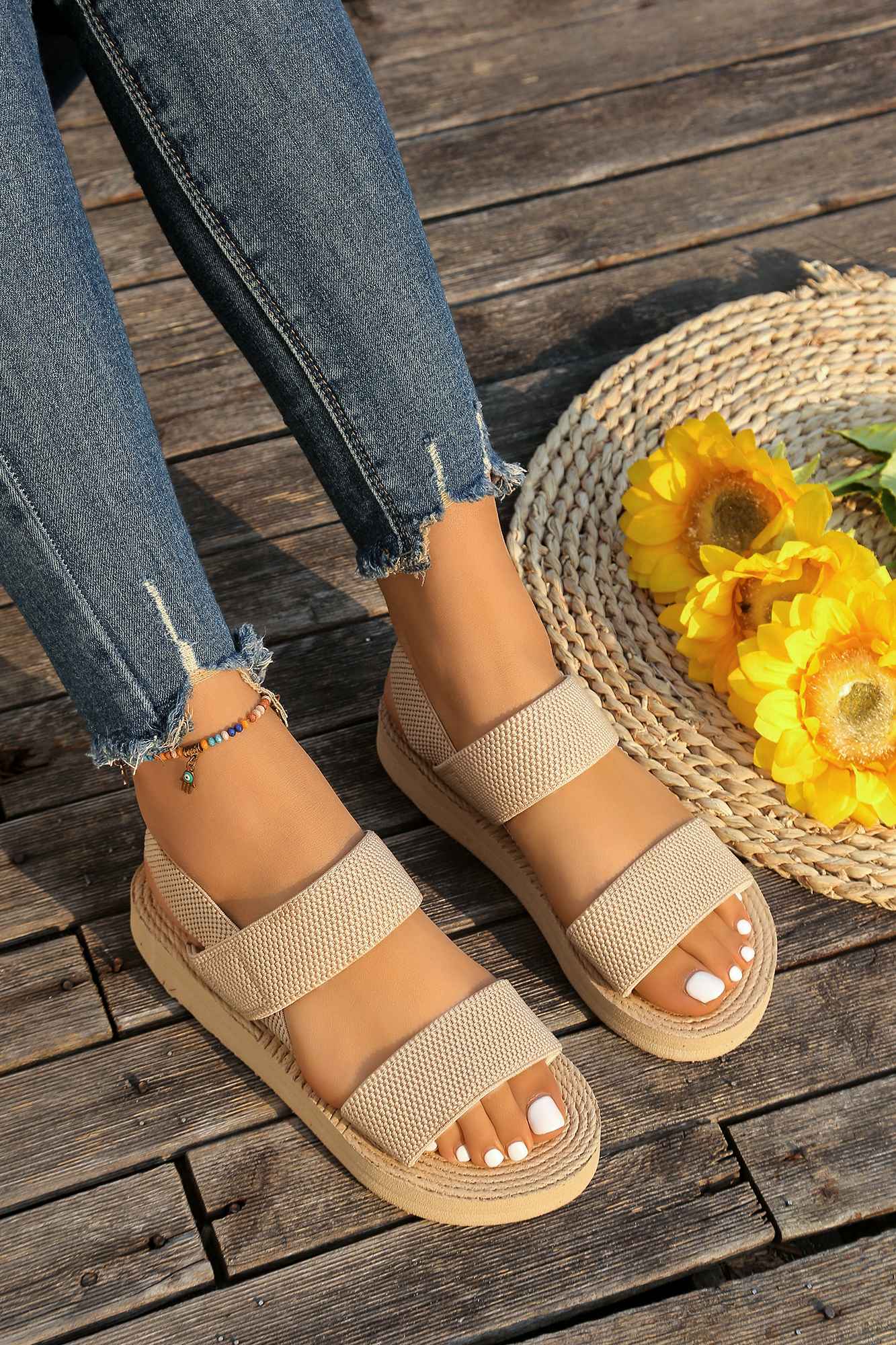 2025 Women's fashion trend anti-slip wear-resistant pure black belt soft soled high-heeled sandals shoes for women