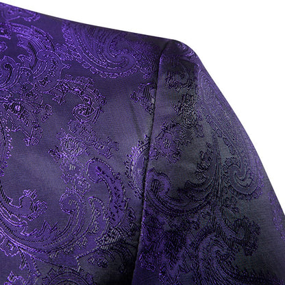 Multi Colors Men's Suit Palace Style Dark Pattern Design and Fashionable One Button Buckle Slim Fit Blazer Mujer Clothing