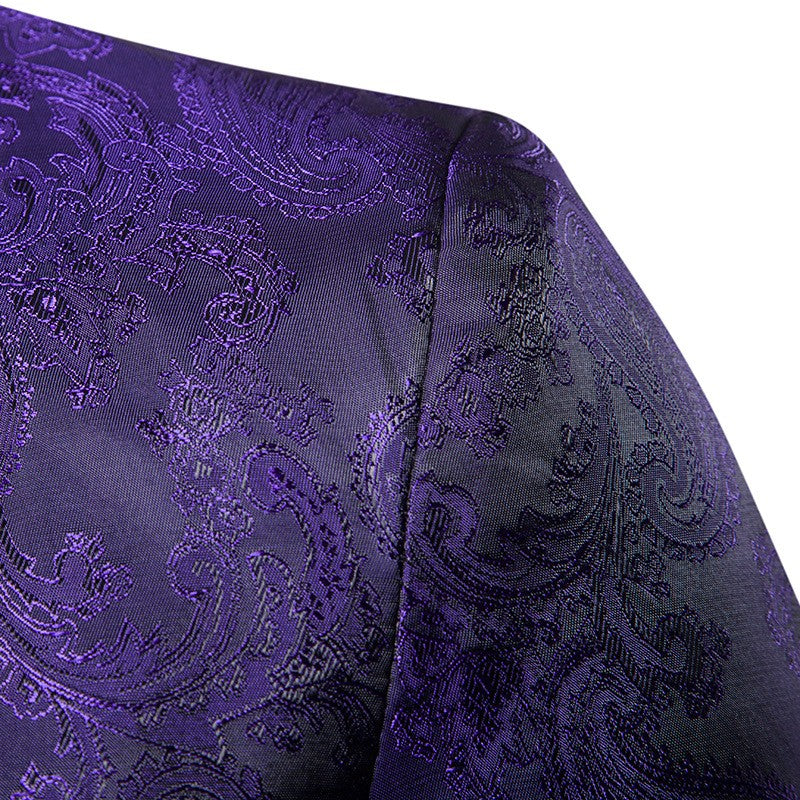 Multi Colors Men's Suit Palace Style Dark Pattern Design and Fashionable One Button Buckle Slim Fit Blazer Mujer Clothing