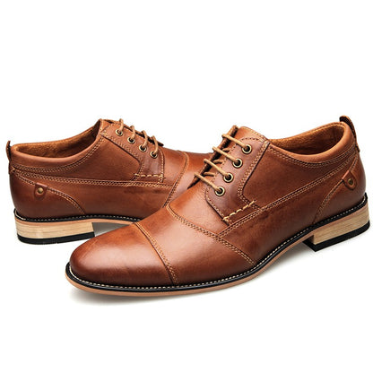 2022 Spring New Men's Business Dress Shoes Genuine Leather England Fashion Casual Oxfords Shoes Classic Three Colors Size 7.5-13