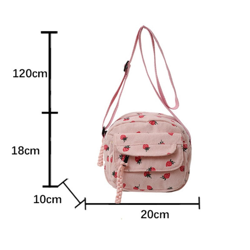 Cute Strawberry Shoulder Bag Casual Zipper Trendy Crossbody Bag Tote Handbag for Women Girls Travel Work Messenger Bag Handbags