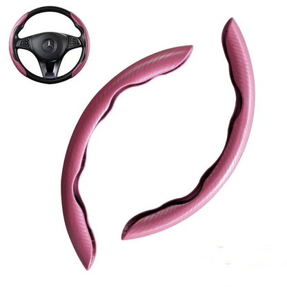 Capa Universal Antiderrapante de Fibra de Carbono para Volante de Carro, Capa Auxiliar para Volante de Carro, Acessórios Antiderrapantes