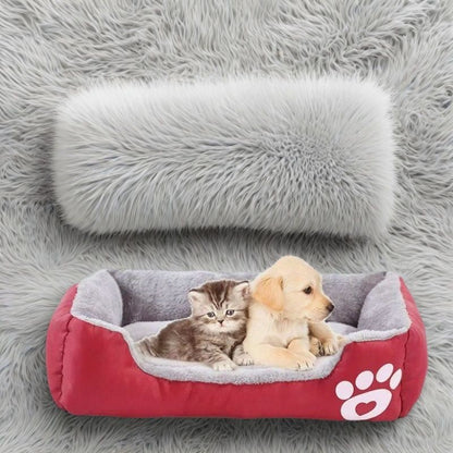 Cama de cachorro de casa de estimação grande, tapete de gato, pelúcia longa, sono profundo, macia e quente, almofada para cães pequenos, camas calmas para filhotes de Chihuahua