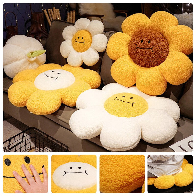 Sunflower Plush Toy Pillow Stuffed Daisy Flower Cushion Flower Shaped Doll Pillow For Kids Girl Bedroom Gift Home And Decor 1 PC