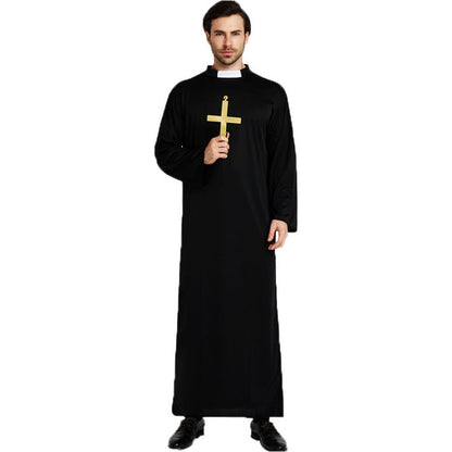 Easter Purim Halloween Costume for Men Father Priest Bishop Costumes Christian Pastor Clergyman Cosplay