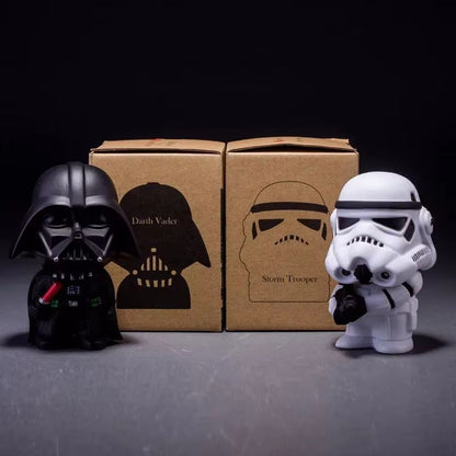 10cm Estilo Fofo Star Wars Darth Vader e STORMTROOPER Kawaii Brinquedo Action Figure Modelo Soldado Preto Branco Para Crianças