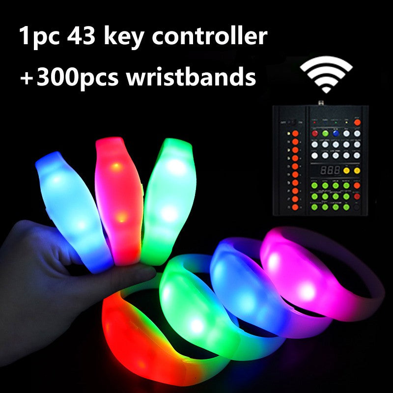 43Keys 1000 Meters 10 Area 15 RGB Remote Controller DMX Function LED Bracelets 100/2000PCS Wristband Wedding Party