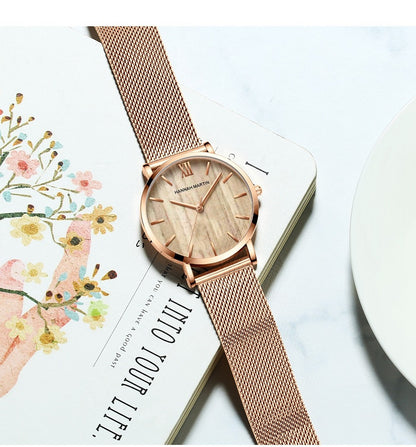 HANNAH MARTIN Brand Quality Stainless Steel Japan Quartz Movement Waterproof Women 36mm Full Rose Gold Ladies Dropshipping Watch