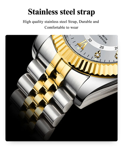 POEDAGAR Luxury Business Men Wristwatch Waterproof Luminous Date Military Man Watch Stainless Steel Fashion Men's Quartz Watches