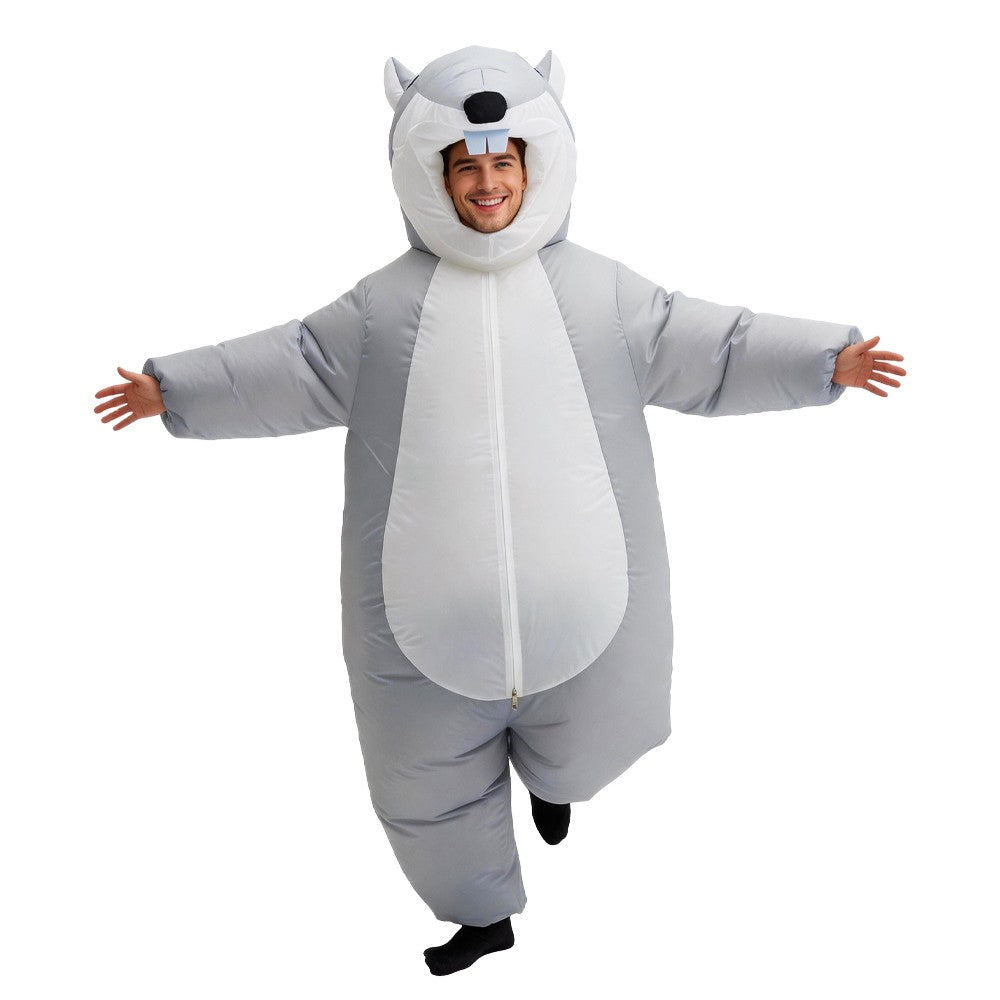 Cartoon Squirrel Inflatable Costume Mascot Adult Parade Character Cosplay Animal Birthday Halloween Party Event Set