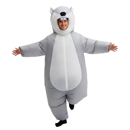 Cartoon Squirrel Inflatable Costume Mascot Adult Parade Character Cosplay Animal Birthday Halloween Party Event Set