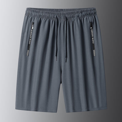 Quick Dry Shorts Men Summer Thin Short Pants Running Sports Bottom Gym Fitness Beach Zipper Pocket Loose Short Sweatpants Men