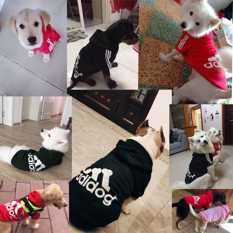 XS-9XL Roupa para Cachorro Adidog para Cães Pequenos Médios Grandes Moletom com Capuz de Algodão Quente Mais Vendido Jaqueta de Duas Pernas para Animais de Estimação