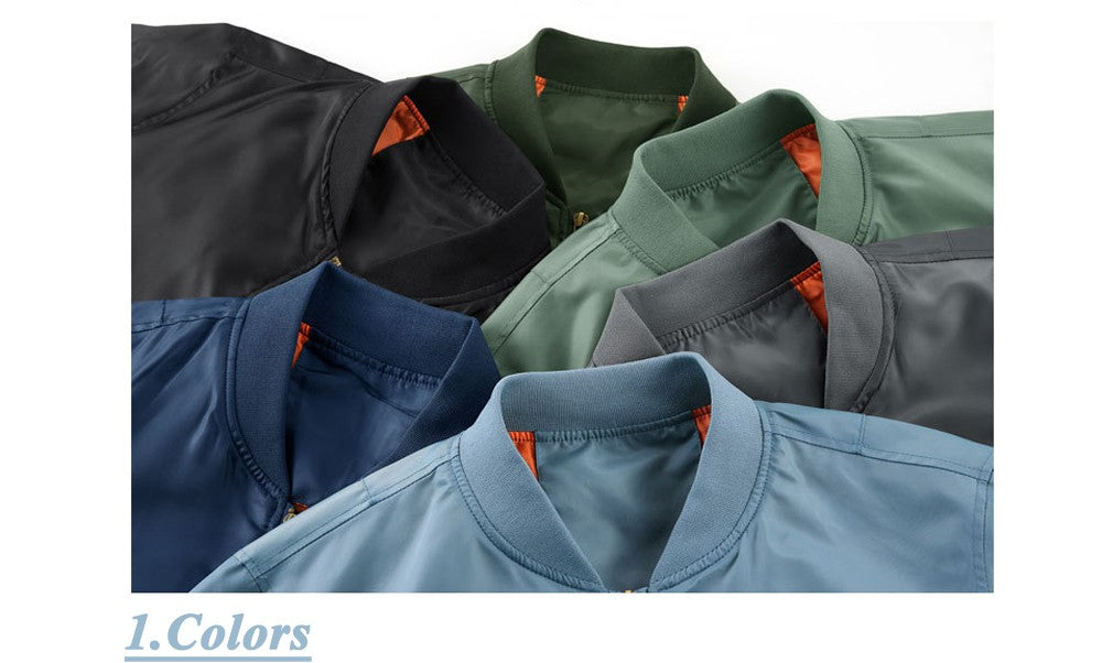 Spring Autumn Men's Bomber Jackets Fashion Men Retro MA-1 Pilot Zipper Coats Men Windbreaker Baseball Uniform Sports Jacket 6XL