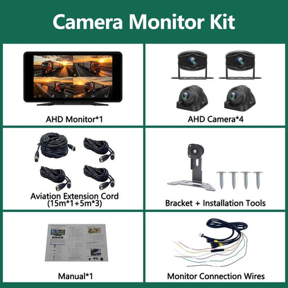 4 Channel 10.1 Inch Truck Bus Vehicle DVR MP5 With 4 PCS AHD 1080P Camera Surveillance Video Parking Recorder Monitor System Kit