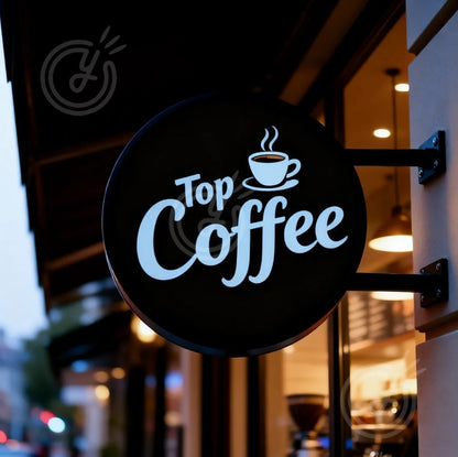 Custom Double Sided Coffee Sign LightBox Advertising LED Light Up Outdoor Business Signage Display Art Deco Wall Waterproof Logo