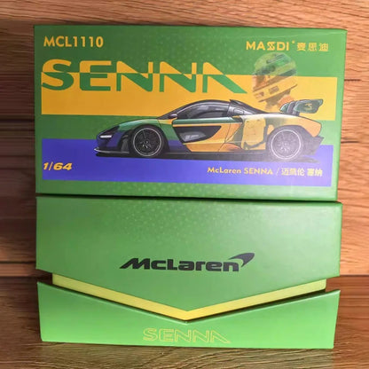 Masdi 1:64 Mclaren Senna MCL1110 Edição Especial Carro Esportivo Miniatura de Liga Diecast Ornamento Mclaren Modelo Colecionável Presentes para Meninos