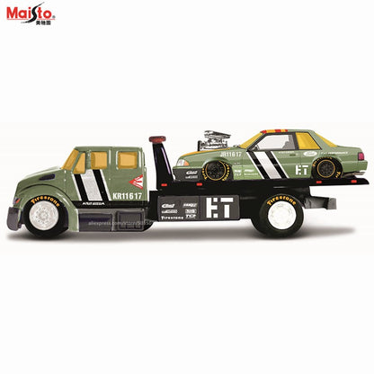 Maisto 1:64 FLATBED/1988 BMW M3 E30 1965 FORD MUSTANG elite transport Modelo de carro fundido coleção presente brinquedo