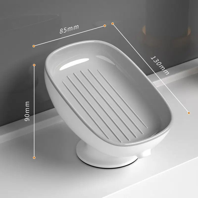 1pc Creative Soap Dish - Modern Drain Soap Tray with Suction Cup for Bathroom Organization and Hygiene