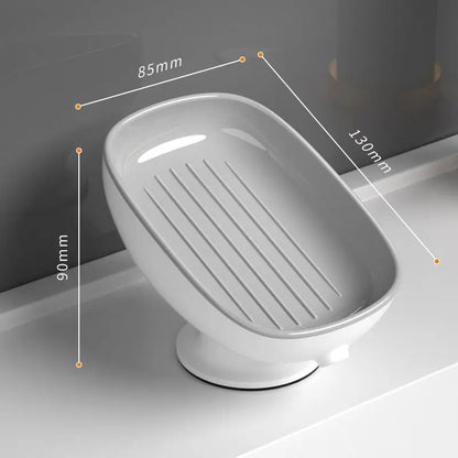 1pc Creative Soap Dish - Modern Drain Soap Tray with Suction Cup for Bathroom Organization and Hygiene