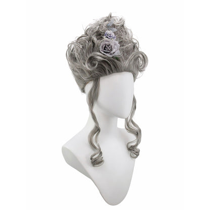 Pink Fluffy High-Top high quality Synthetic Wig | Queen's Hairstyle with Feather Flowers | Wig for Queen Cosplay