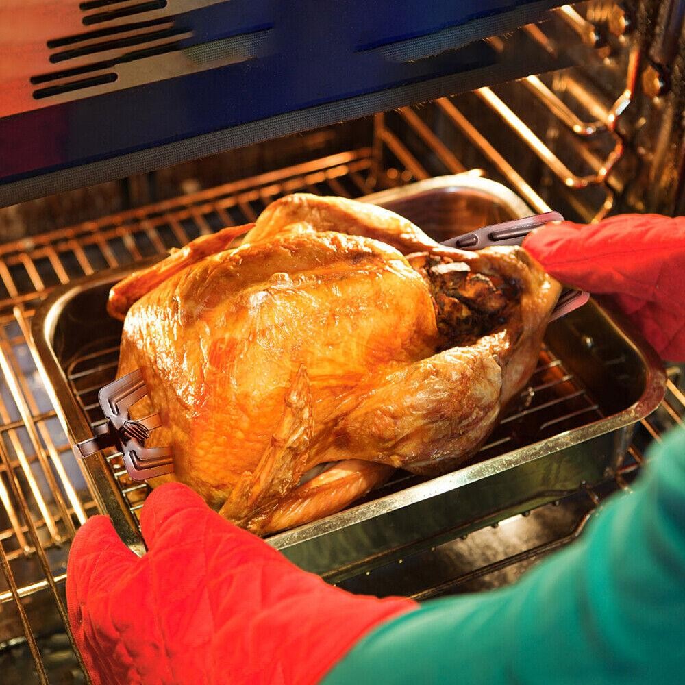 Chicken Roasting Rack Barbecue Rotisserie Spit Oven Air Fryer Fork Rotating