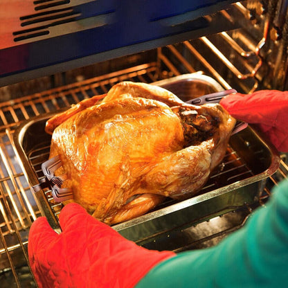 Chicken Roasting Rack Barbecue Rotisserie Spit Oven Air Fryer Fork Rotating